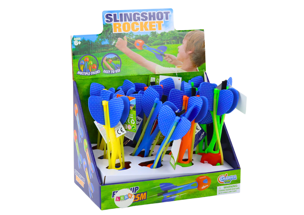 Rocket With A Throwing Slingshot, Colorful Foam, Recoil 25 Meters