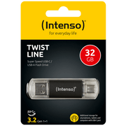 (Intenso) USB Flash drive 32GB, USB 3.2, USB-C, USB-A, Twist Line - USB3.2-32GB/Twist Line