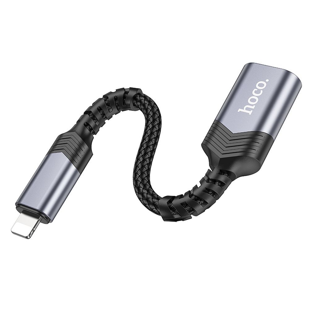 Hoco UA24 Lightning na USB A adapter crne boje
