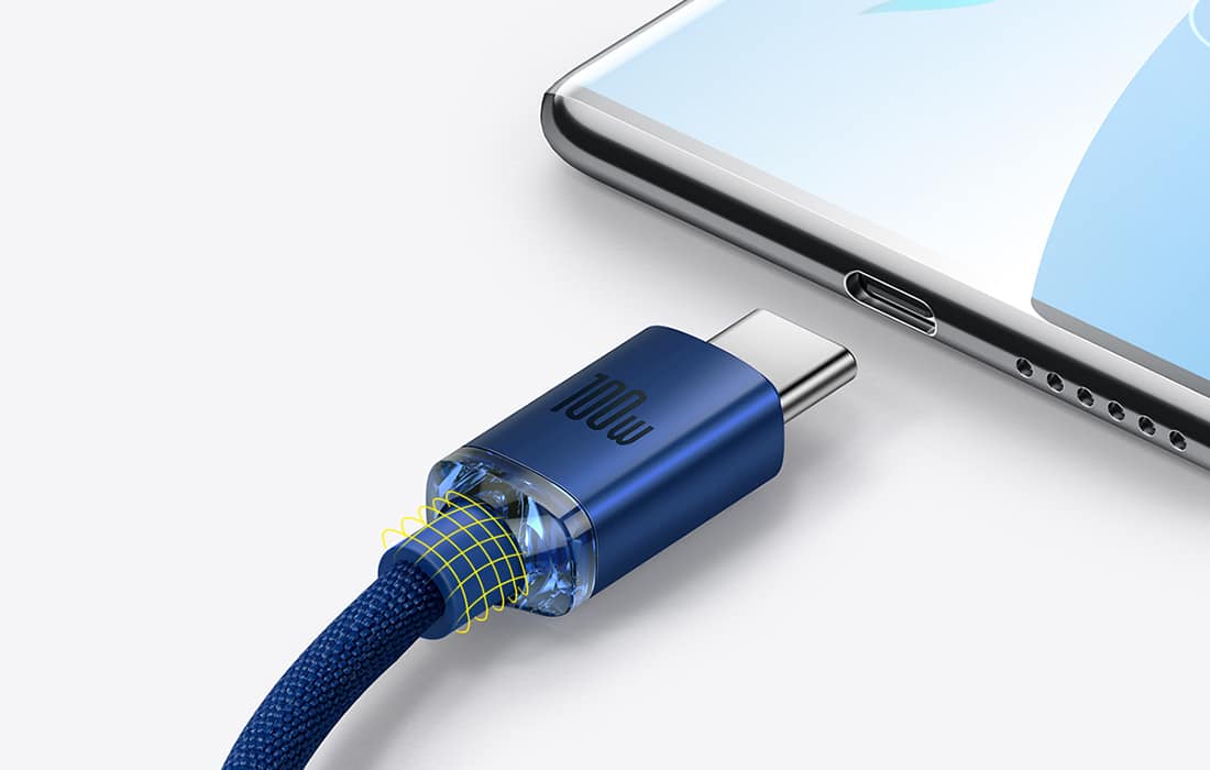 Baseus Crystal Shine kabel USB na USB-C 5A100W1.2m (plavi)