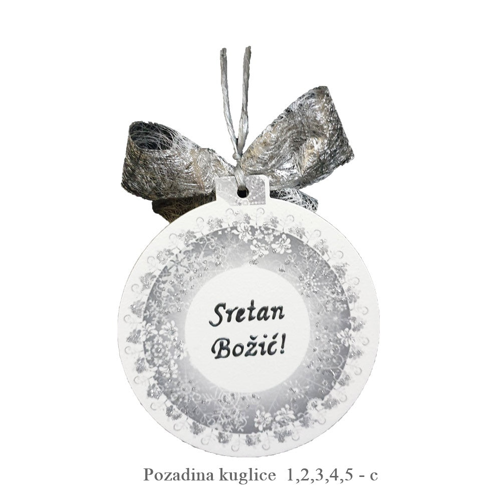🎄 Kuglice za bor s različitim božićnim motivima i rukom pisanim porukama 🎄  Š09018