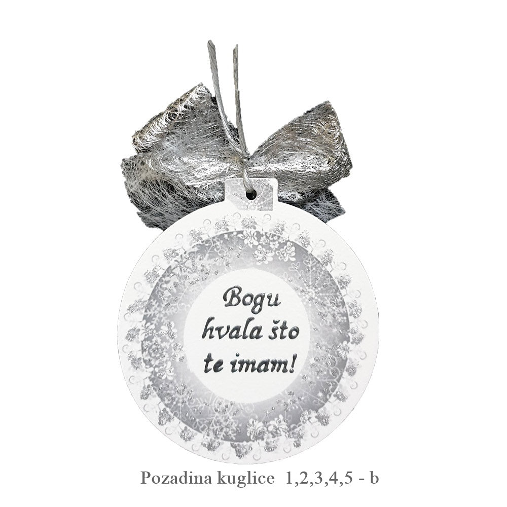 🎄 Kuglice za bor s različitim božićnim motivima i rukom pisanim porukama 🎄  Š09018