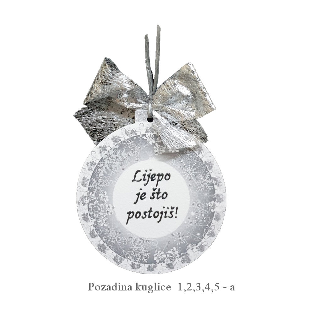 🎄 Kuglice za bor s različitim božićnim motivima i rukom pisanim porukama 🎄  Š09018