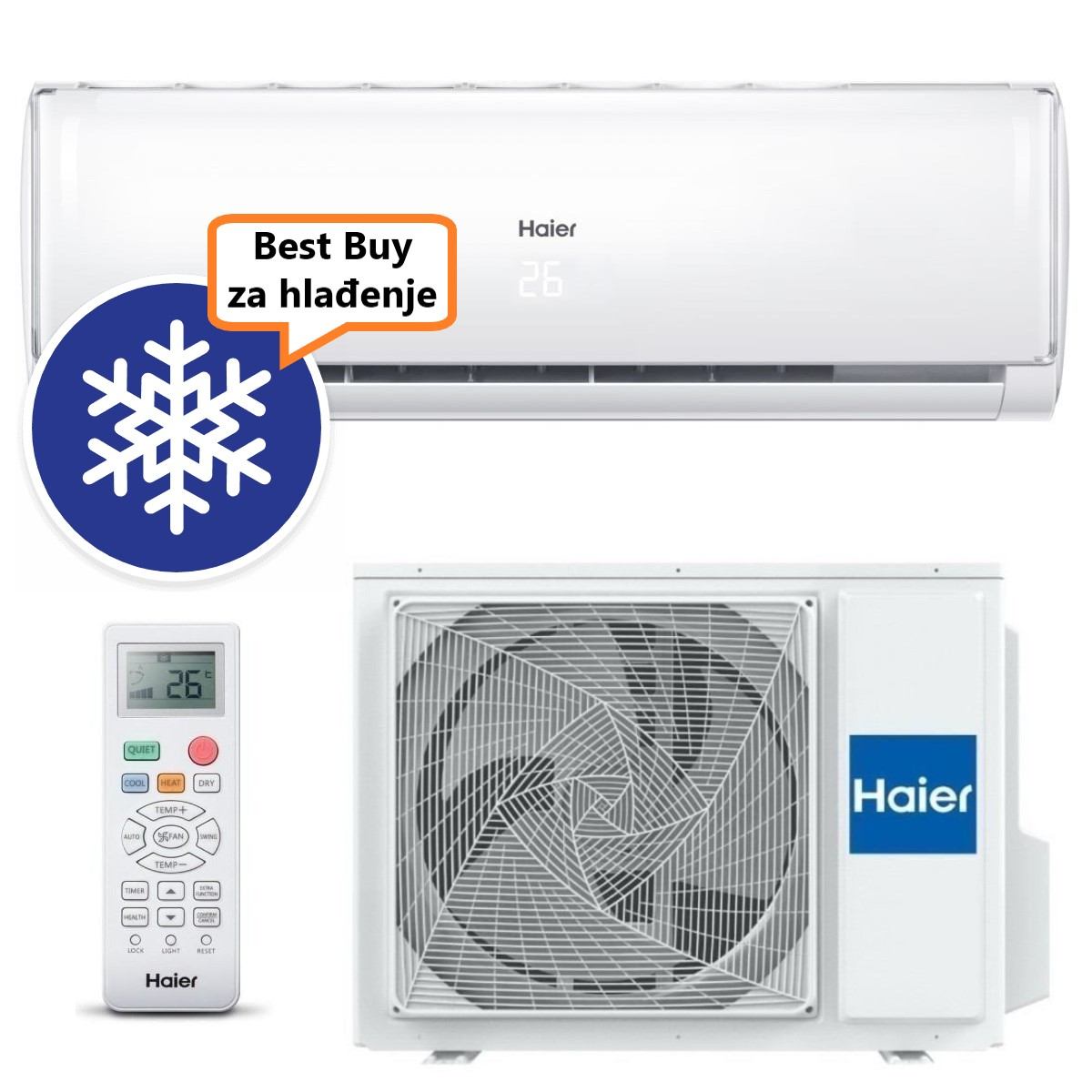 HAIER KLIMA UREĐAJ 3,6kW AS35TADHRA-THC/1U35MEEFRA - Tundra Green Plus Wi-Fi, za prostor do 35m2, A++ energetska klasa