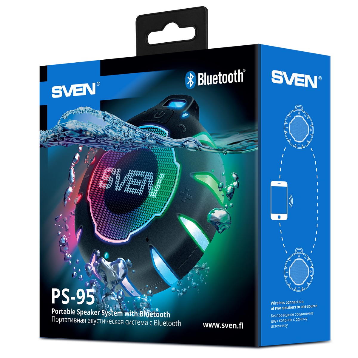 SVEN PS-95 prijenosni zvučnik Bluetooth, CRNI