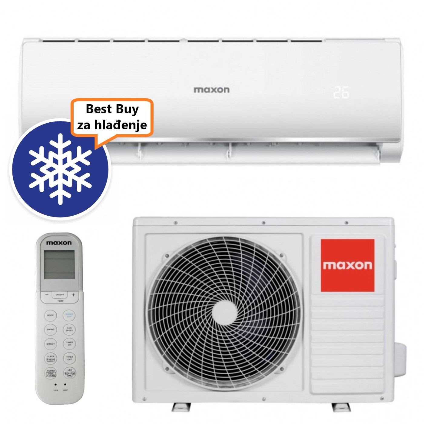MAXON KLIMA UREĐAJ 2,6kW MX-09HC013i- Fresh Wi-Fi, za prostor do 25m2, A++ energetska klasa
