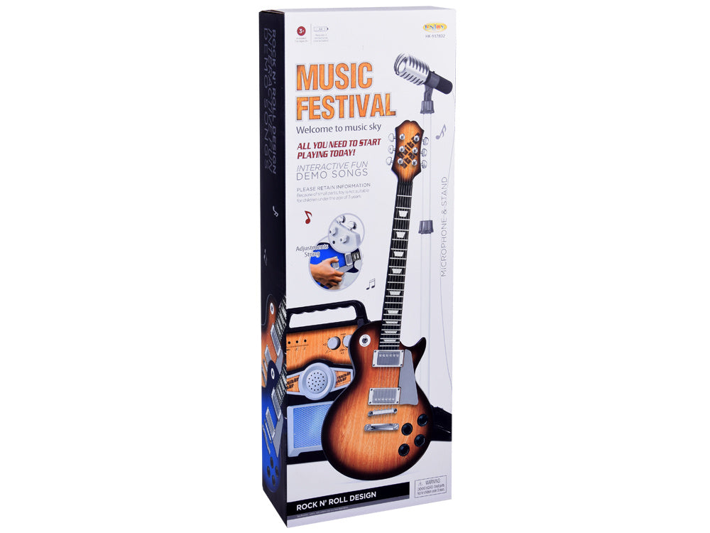 Električna gitara s pojačalom i mikrofonom