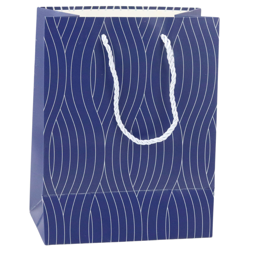 Paper Gift Bag Silver Wavy Lines 23 x 18 x 10.5 cm
