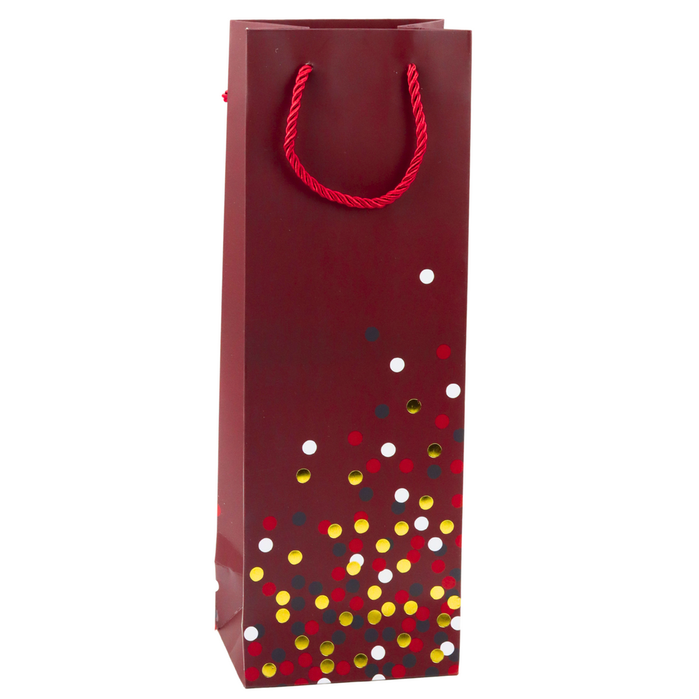 Wine Bottle Gift Bag Polka Dots 36 x 12 x 9cm