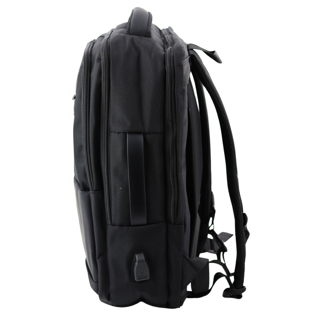 Poslovni i školski ruksak sa priključkom za USB i 3 pretinca 26L - crni