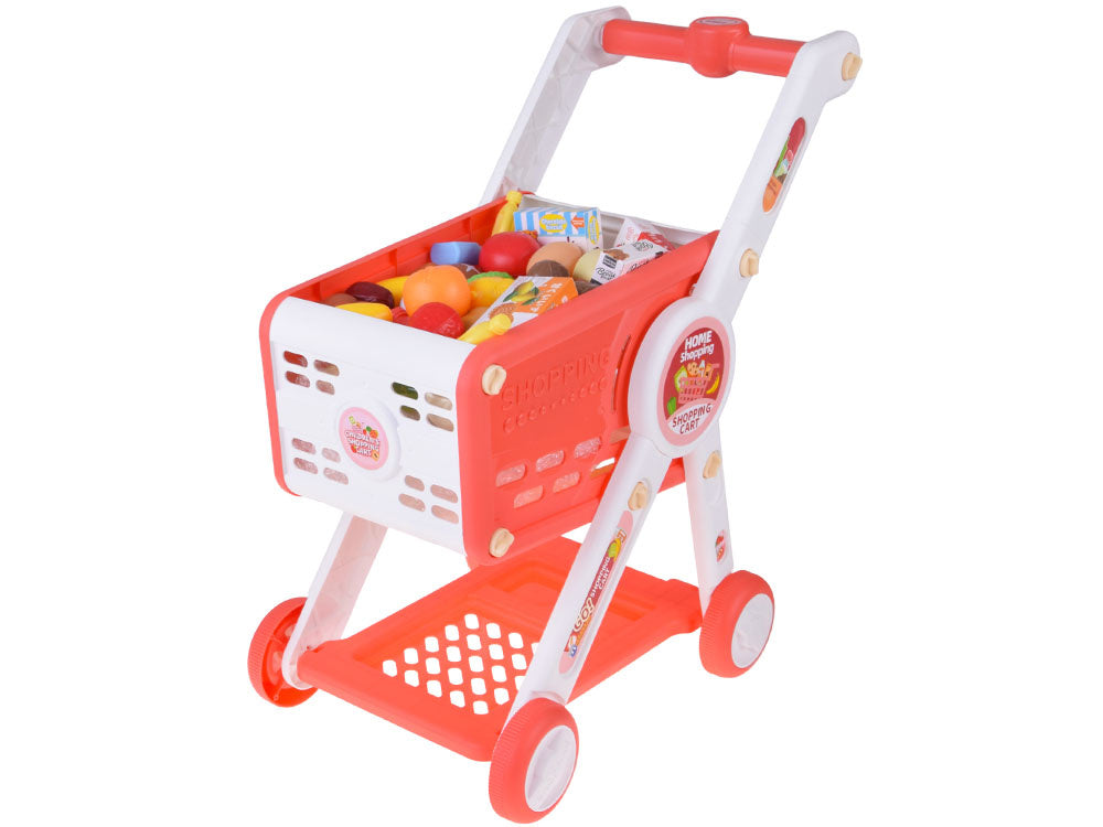 Shopping kolica s namirnicama crvena