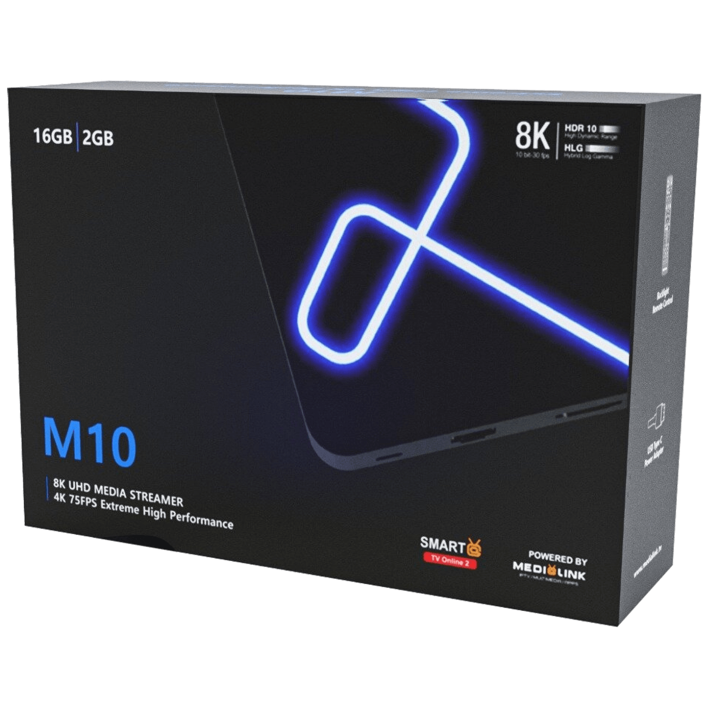 MediaLink Prijemnik IPTV@Android, UHD/4K/8K, 2GB/16GB, WiFi, Bluetooth - M10