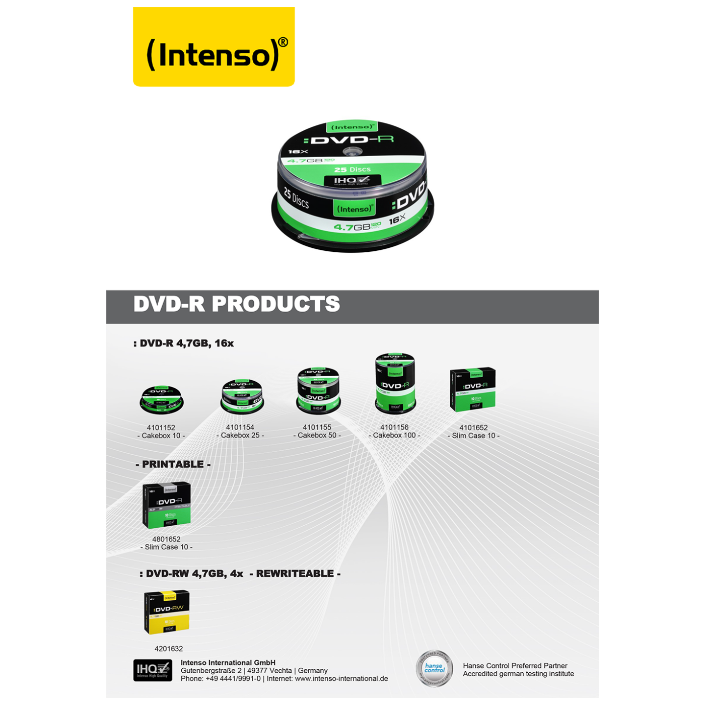 (Intenso) DVD-R 4,7GB pak. 10 komada Slim Case - DVD-R4,7GB/10Slim
