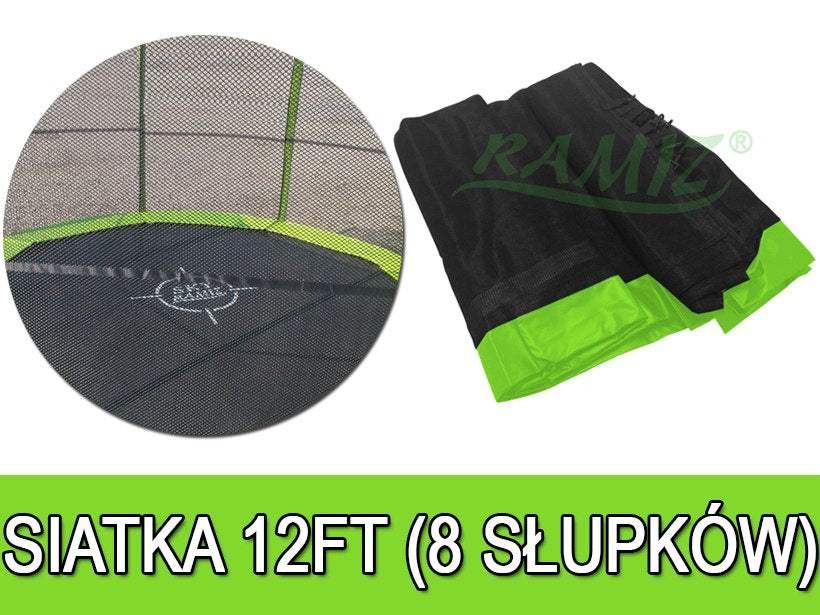 Safety net mesh for trampoline 12FT - 8 poles green