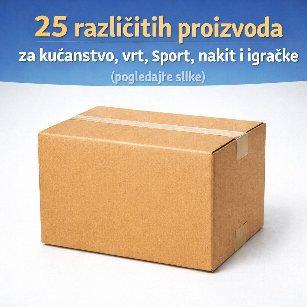 8. PAKET - 25 proizvoda za dom, vrt, sport, nakit, igračke...početna cijena 100 EUR