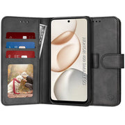 Techsuit Diary Book preklopna maska za Honor 400 Smart 5G / 400 Smart 4G / X7d 4G -crna