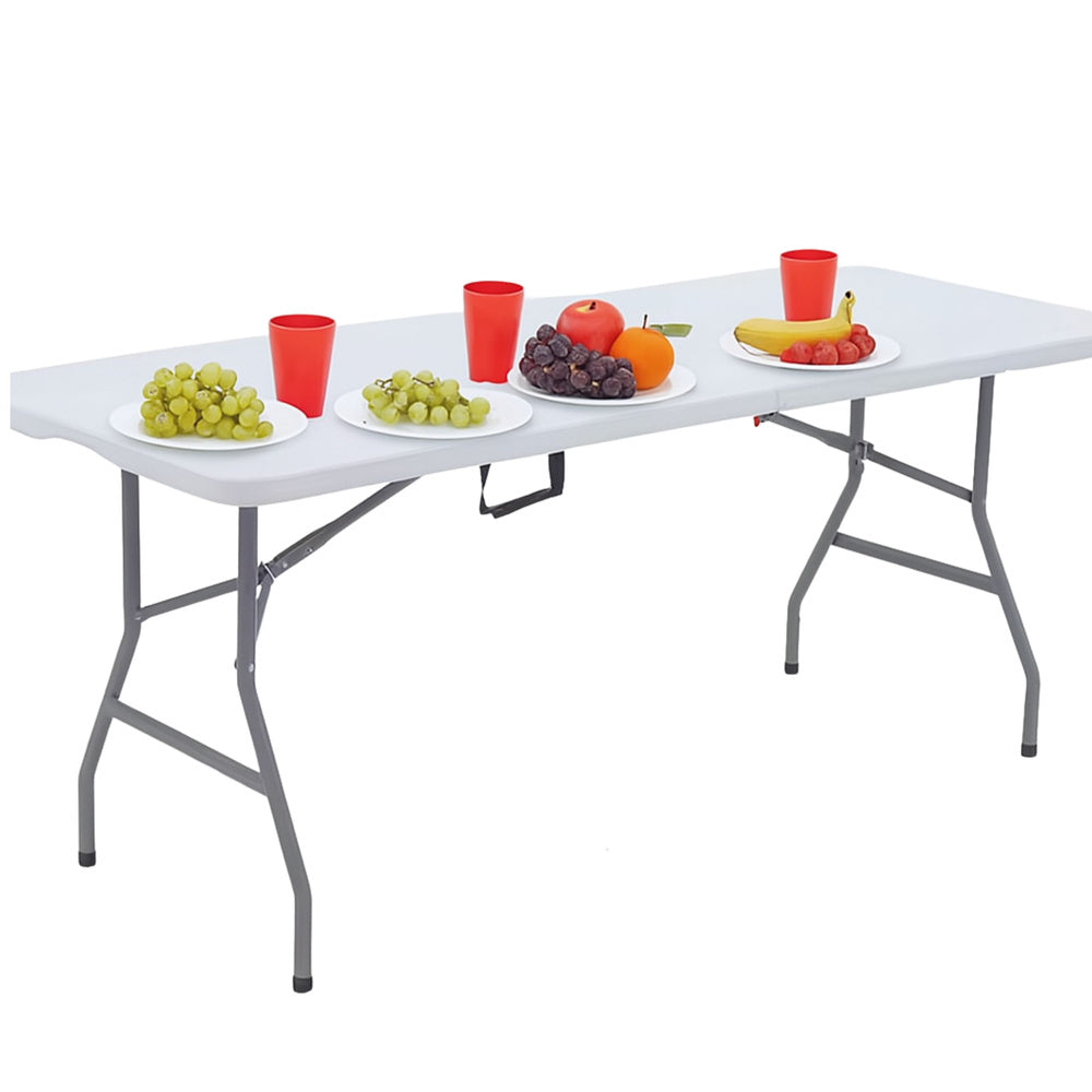 Sklopivi prijenosni stol sa ručkom za nošenje 180 x 74 cm - bijeli