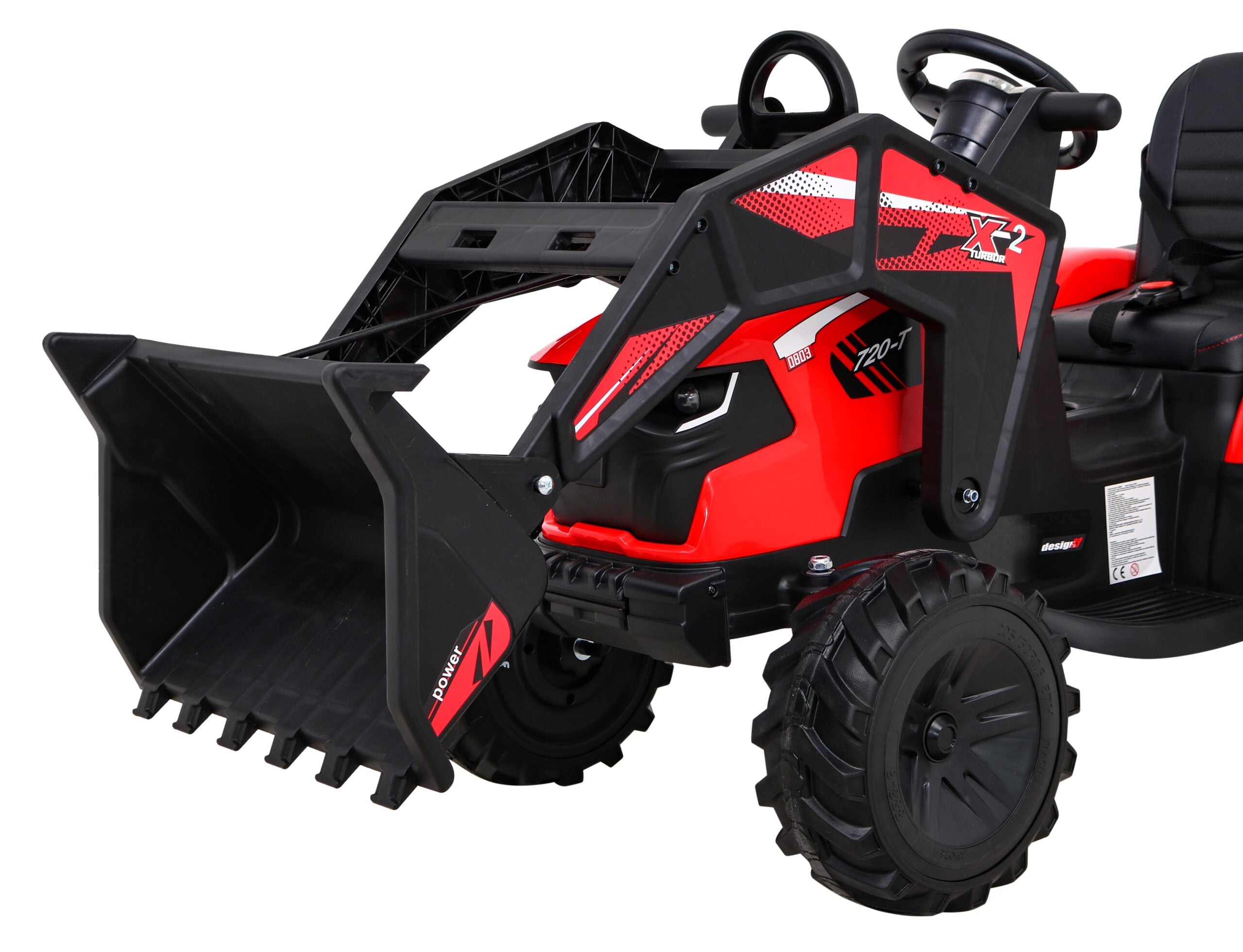 Bager na akumulator s prikolicom 720-T 4x4- crveni