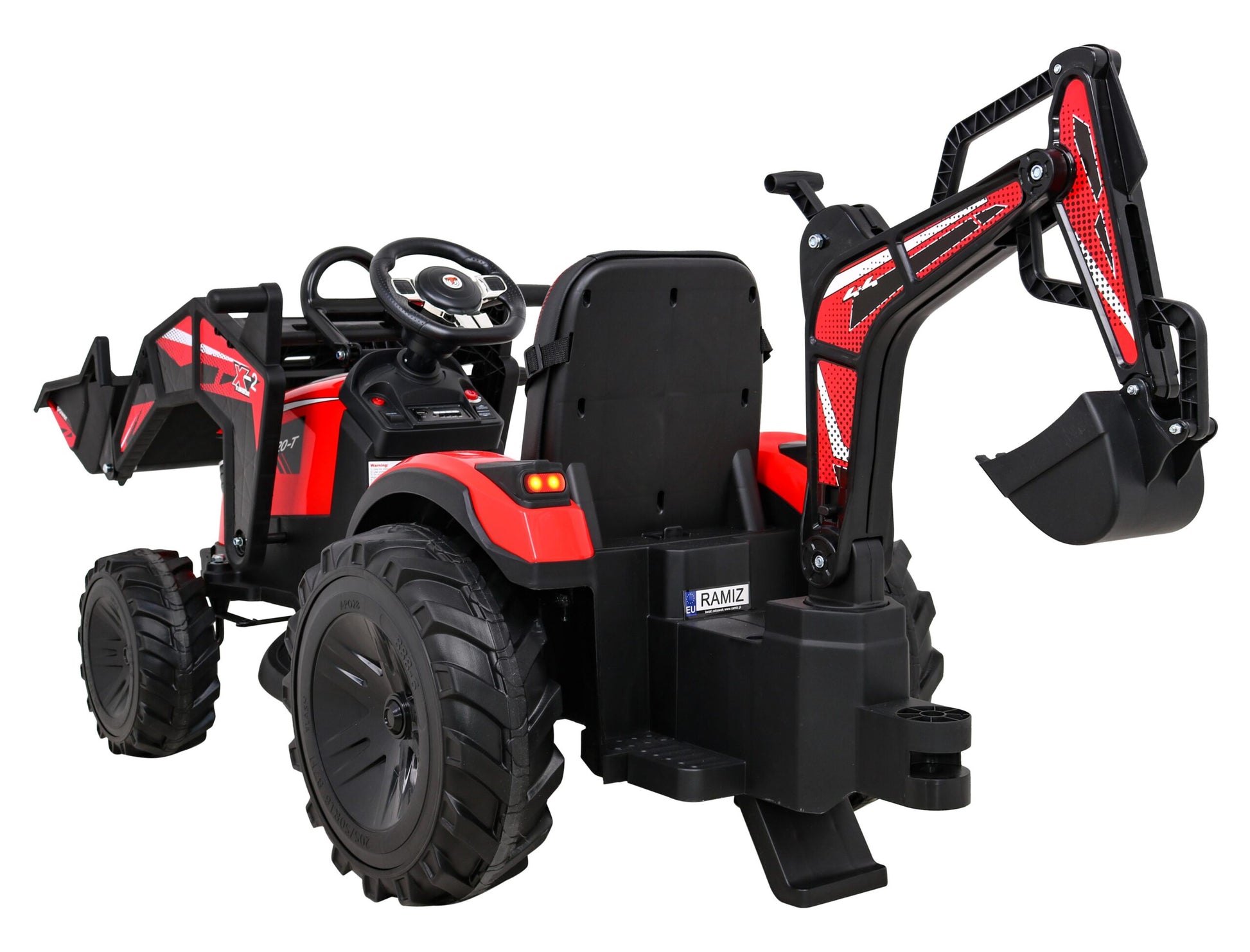 Bager na akumulator s prikolicom 720-T 4x4- crveni