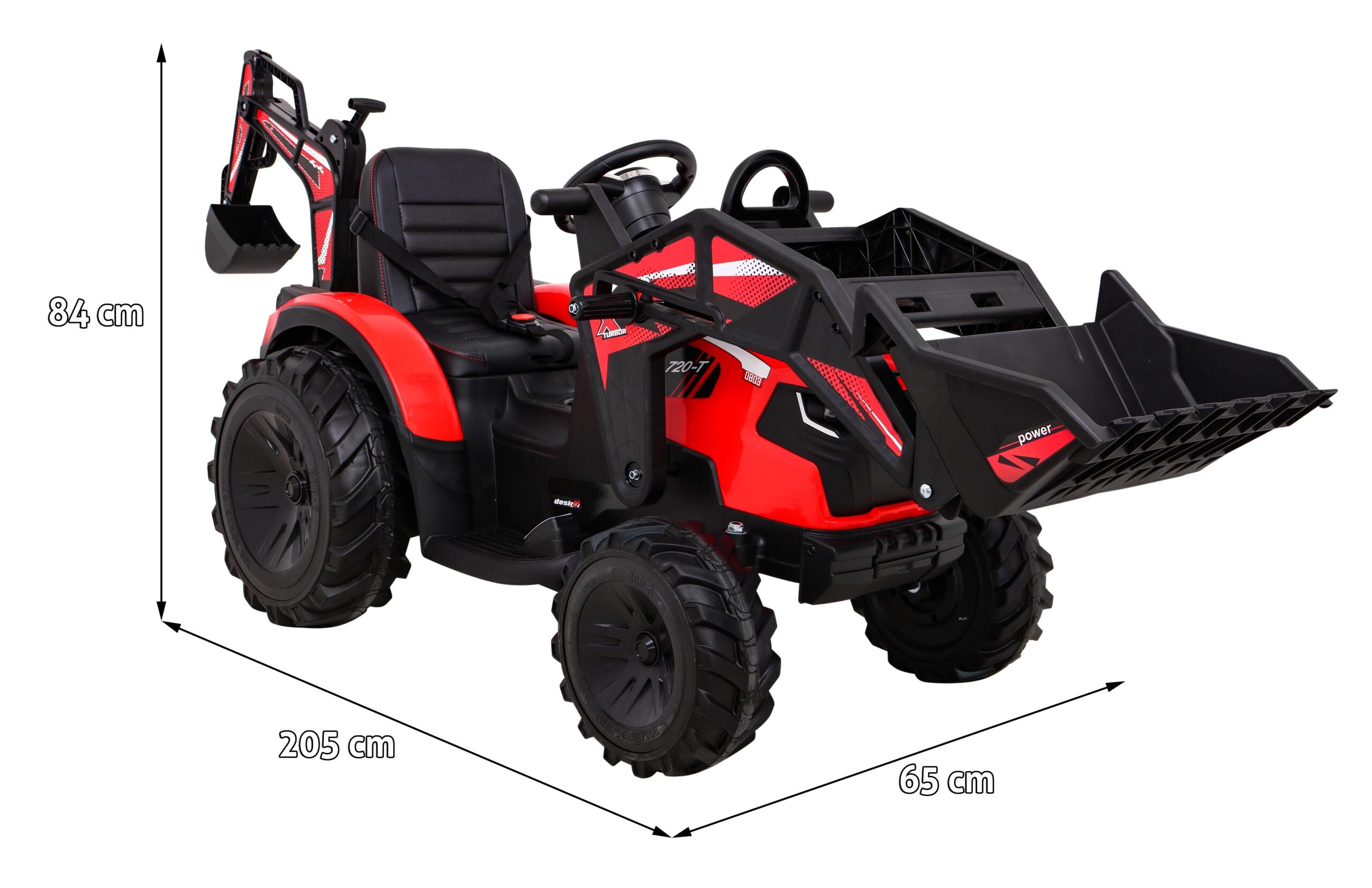 Bager na akumulator s prikolicom 720-T 4x4- crveni
