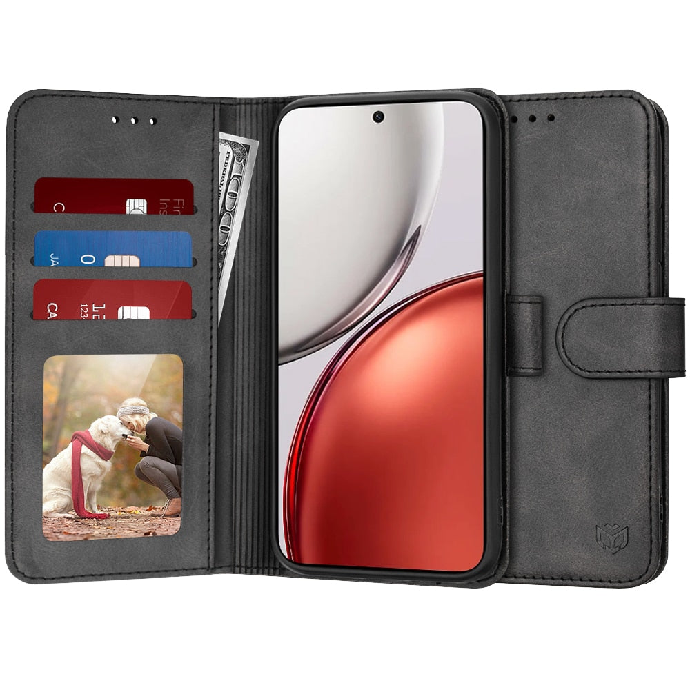 Techsuit Diary Book preklopna maska za Honor Magic8 Lite -crna
