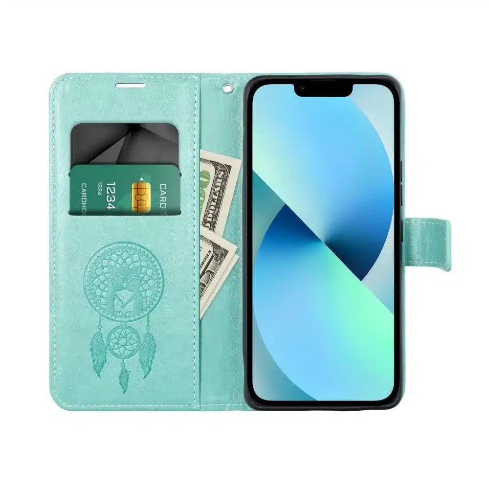 MEZZO Book case preklopna torbica za SAMSUNG GALAXY A14 4G / A14 5G dreamcatcher zelena