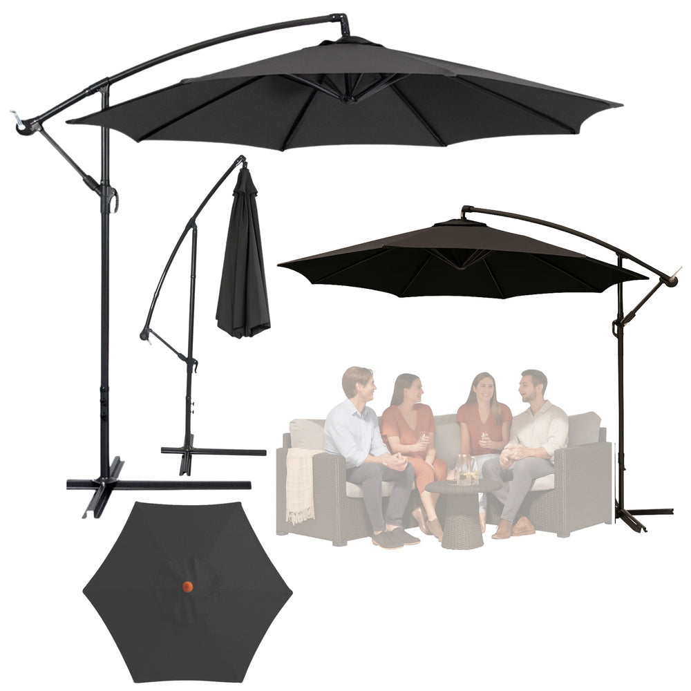 Vrtni suncobran s podesivim nagibom 350 x 250cm - antracit