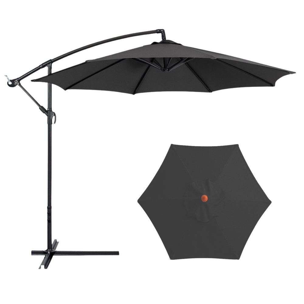 Vrtni suncobran s podesivim nagibom 350 x 250cm - antracit