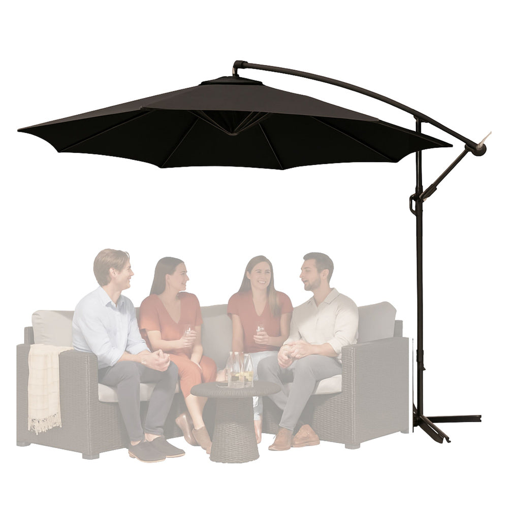 Vrtni suncobran s podesivim nagibom 350 x 250cm - antracit
