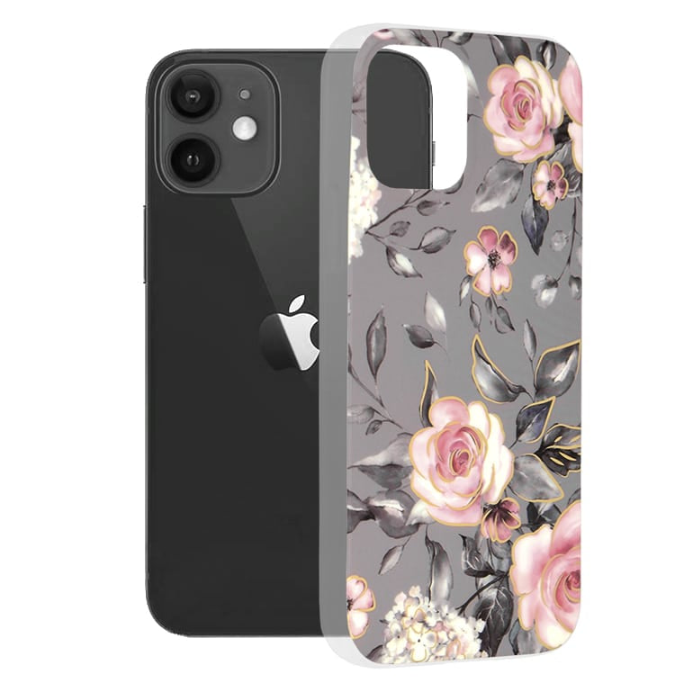 Techsuit Marble Series maska za iPhone 12 Bloom of Ruth Gray