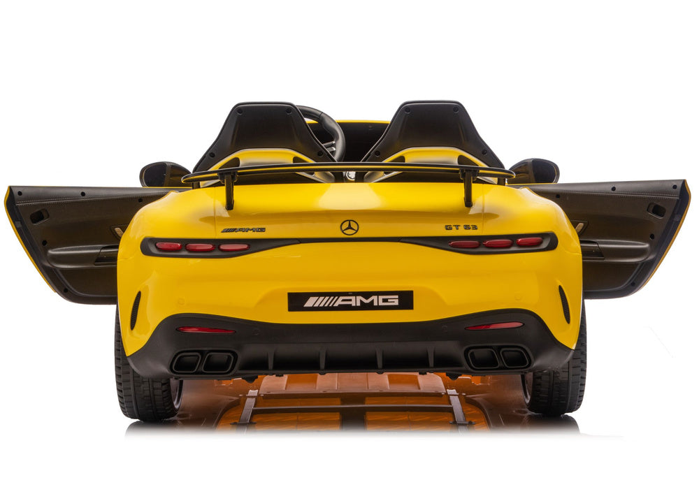Licencirani auto na akumulator Mercedes GT63 AMG DK-GT63 24V - dvosjed - žuti