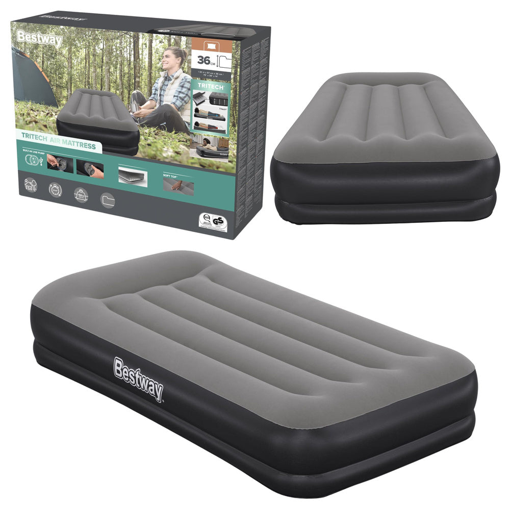 Madrac na napuhavanje Tritech Air 191x97cm Bestway 671BT - sivi