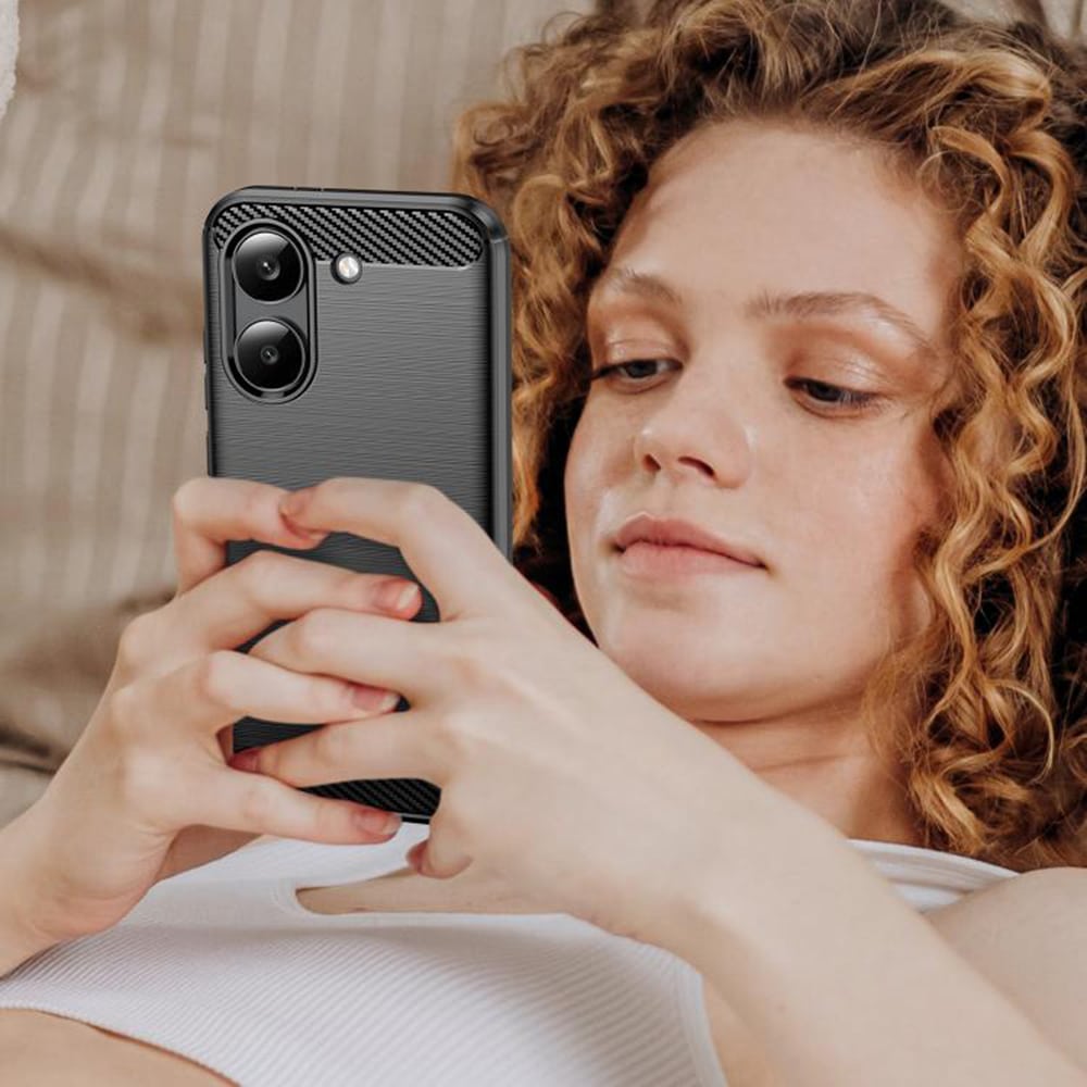 Techsuit Carbon Silicone maska za Xiaomi Poco X8 Pro – crna