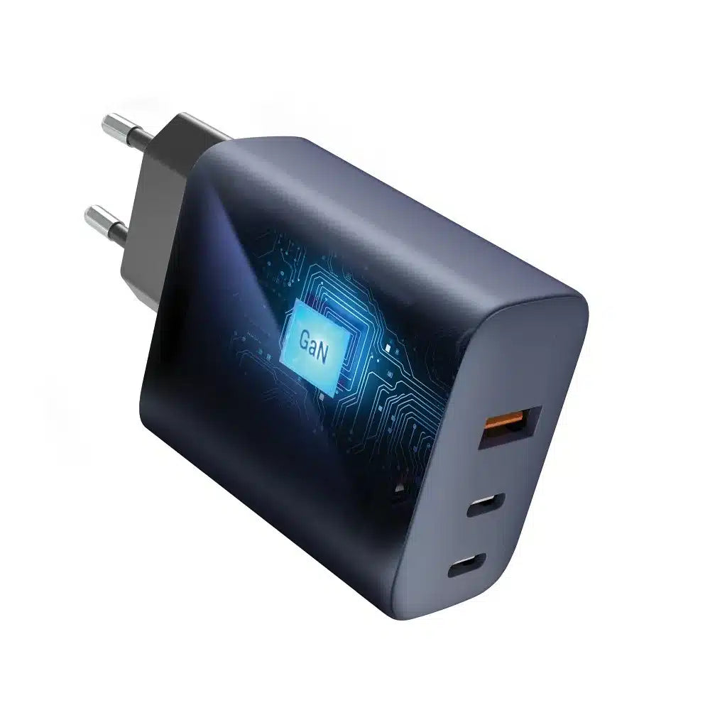 Forcell F-Energy GaN mrežni punjač - 65 W s priključcima: 2x USB C i USB A s PD i QC 4.0 punjenjem