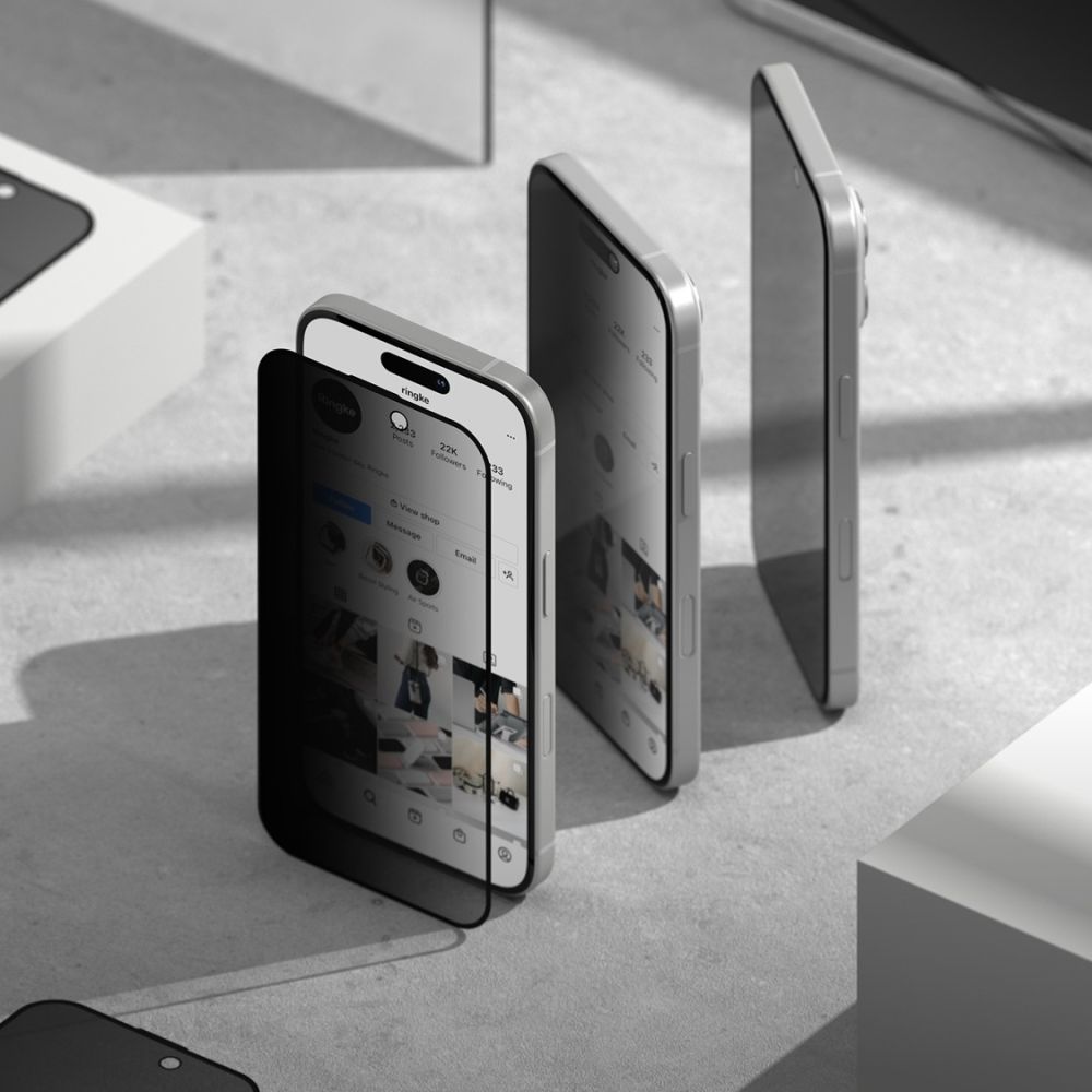 Kaljeno staklo Ringke Easy Slide (2 kom) za iPhone 16 Pro Max - Privacy