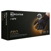Jednokratne rukavice MERCATOR GOGRIP PRO crne bez pudera 50 kom - M