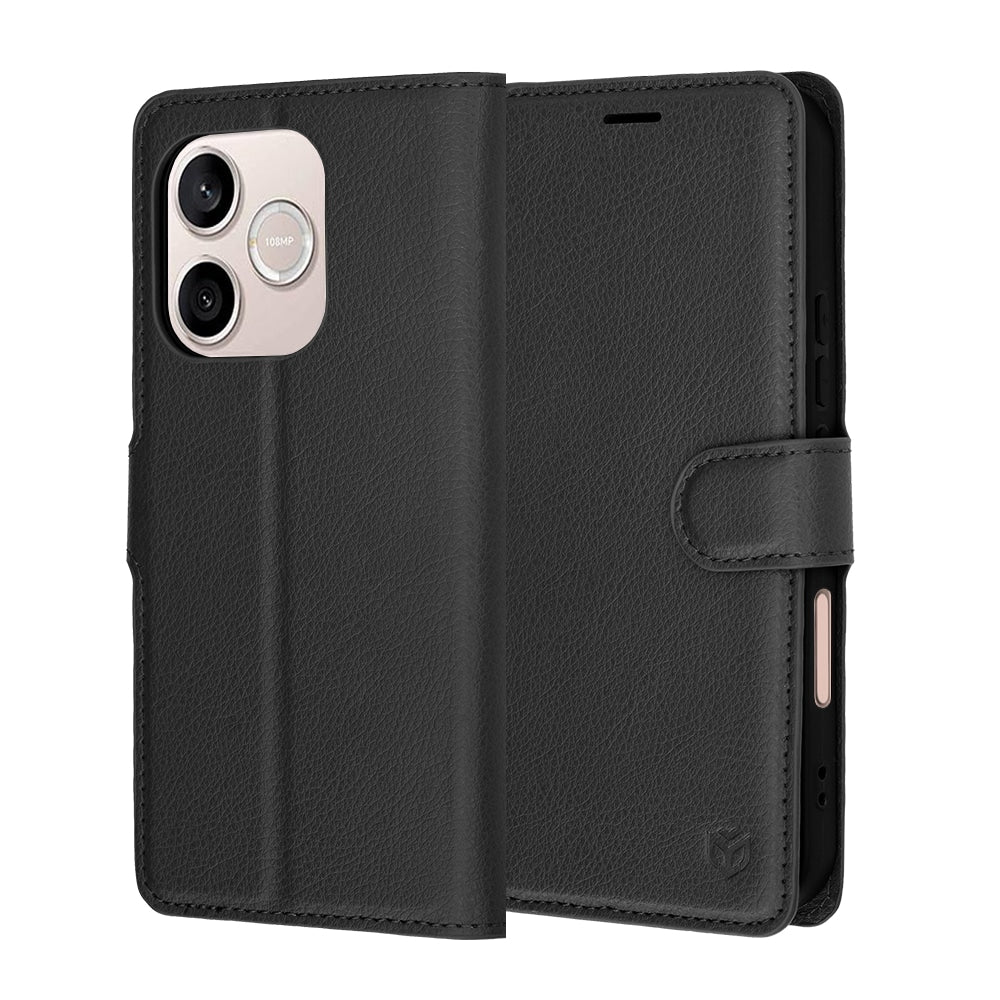 Techsuit Leather Folio preklopna maska za Honor 600 Lite – crna