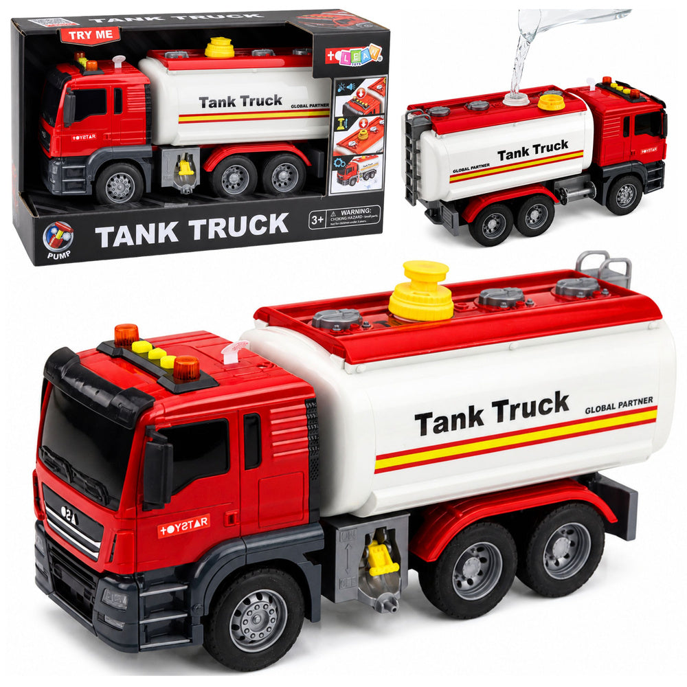 Truck Tanker Water System Hose Water Pouring Lights Sounds Red