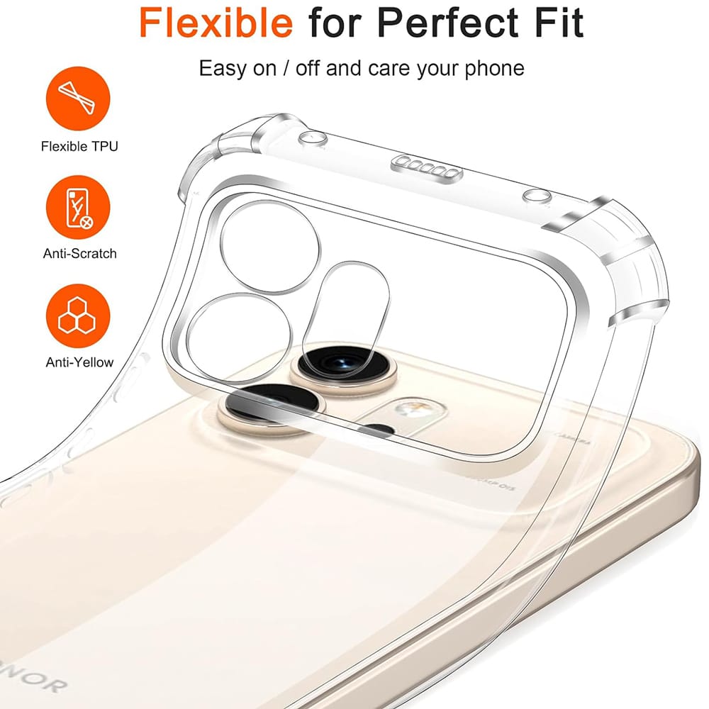 Techsuit Shockproof Clear Silicone prozirna maskica otporna na udarce za Honor 600