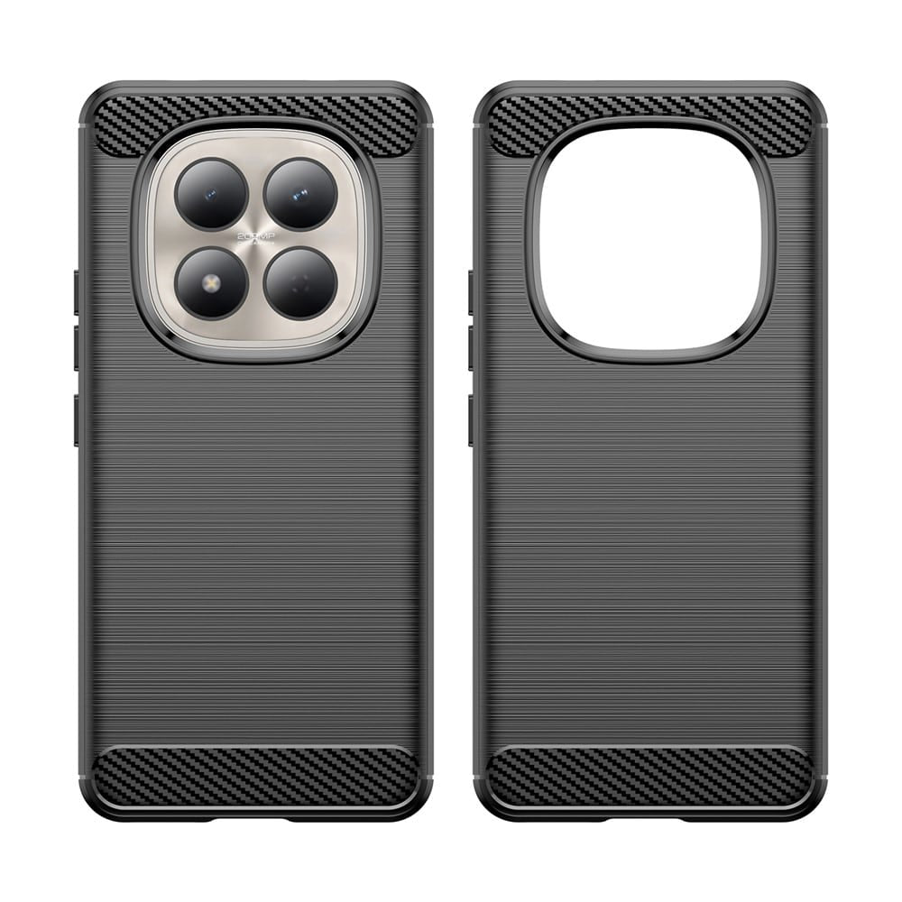 Techsuit Carbon Silicone maska za Xiaomi Redmi Note 15 Pro 4G - crna