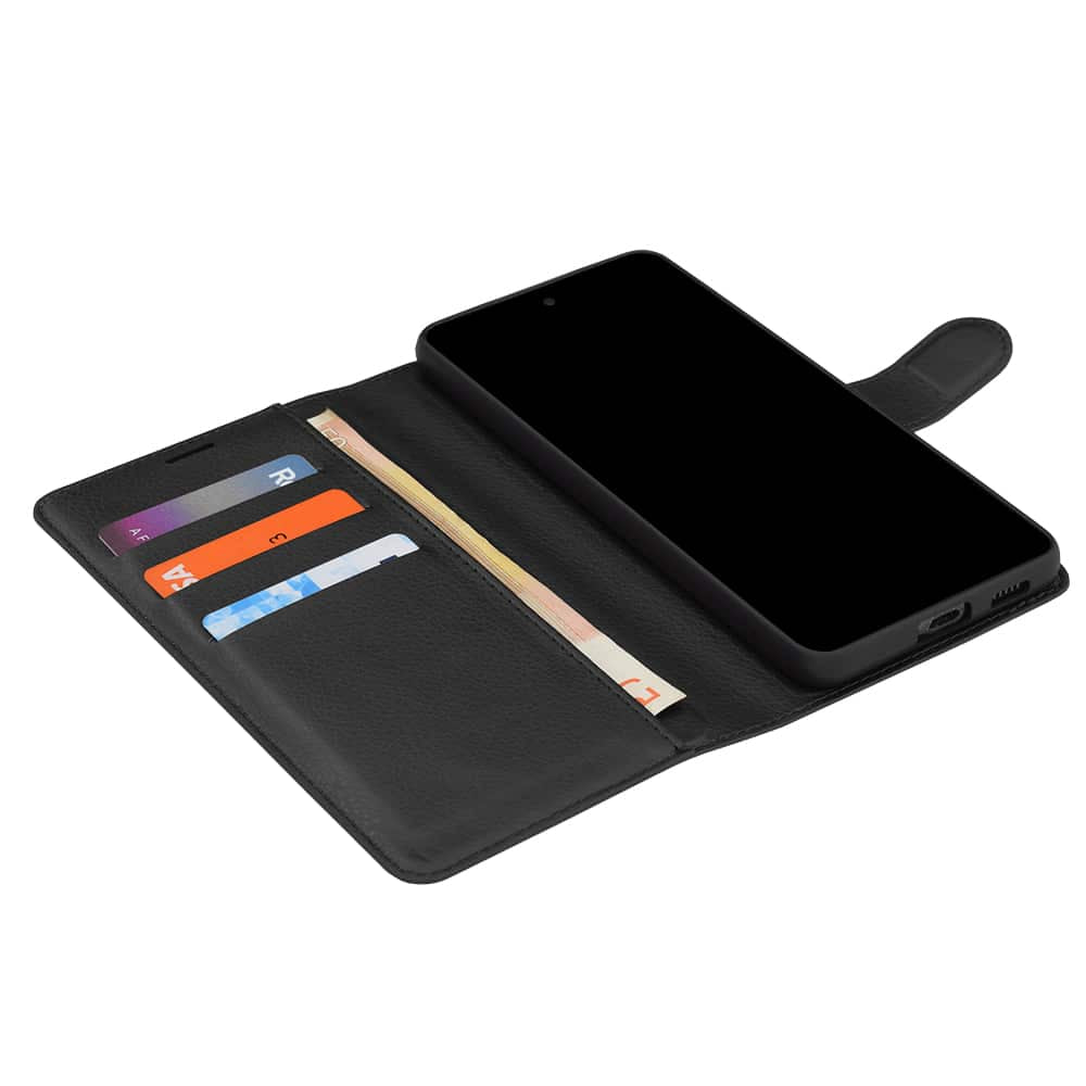 Techsuit Leather Folio preklopna maska za Honor 600 Lite – crna