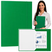 Cardboard Folder with Elastic Band, Lacquered, A4, 300 g/m2, Green