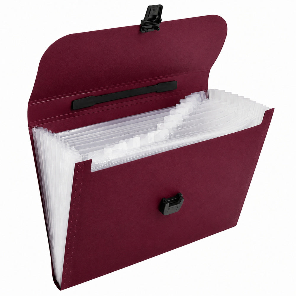 Folder Folder Document Organizer Holder 13 Compartments Burgundy A4