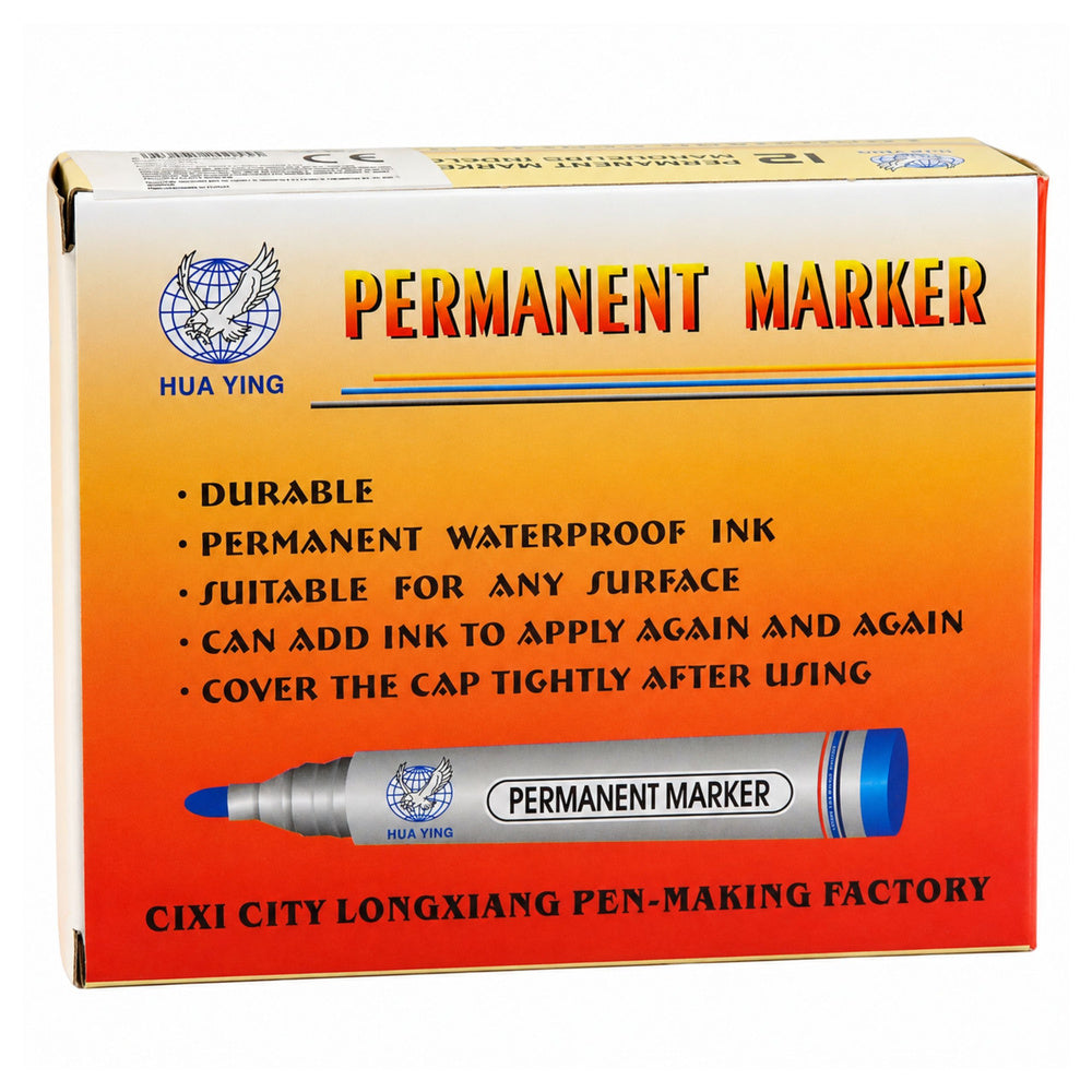 Marker Pen Waterproof Permanent Chisel Tip Black