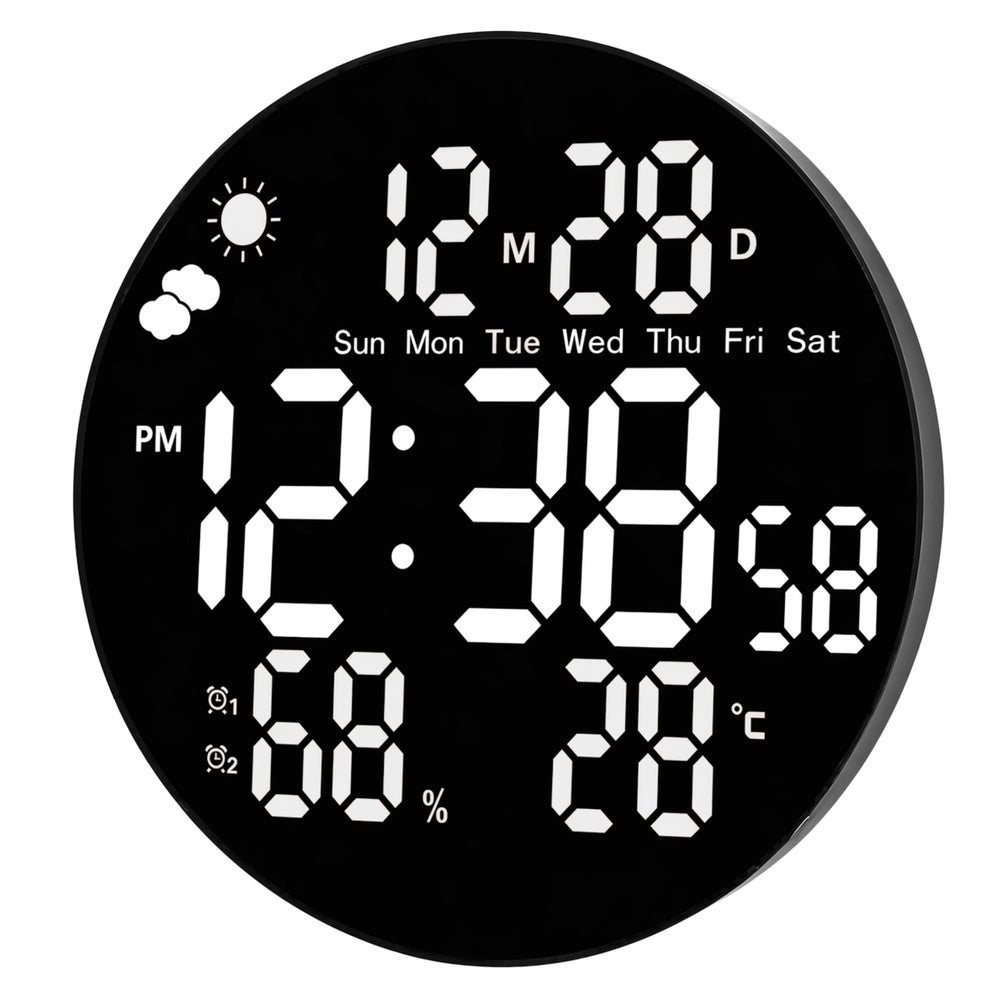 Digitalni zidni sat sa LED zaslonom i daljinskim upravljačem - 25 cm