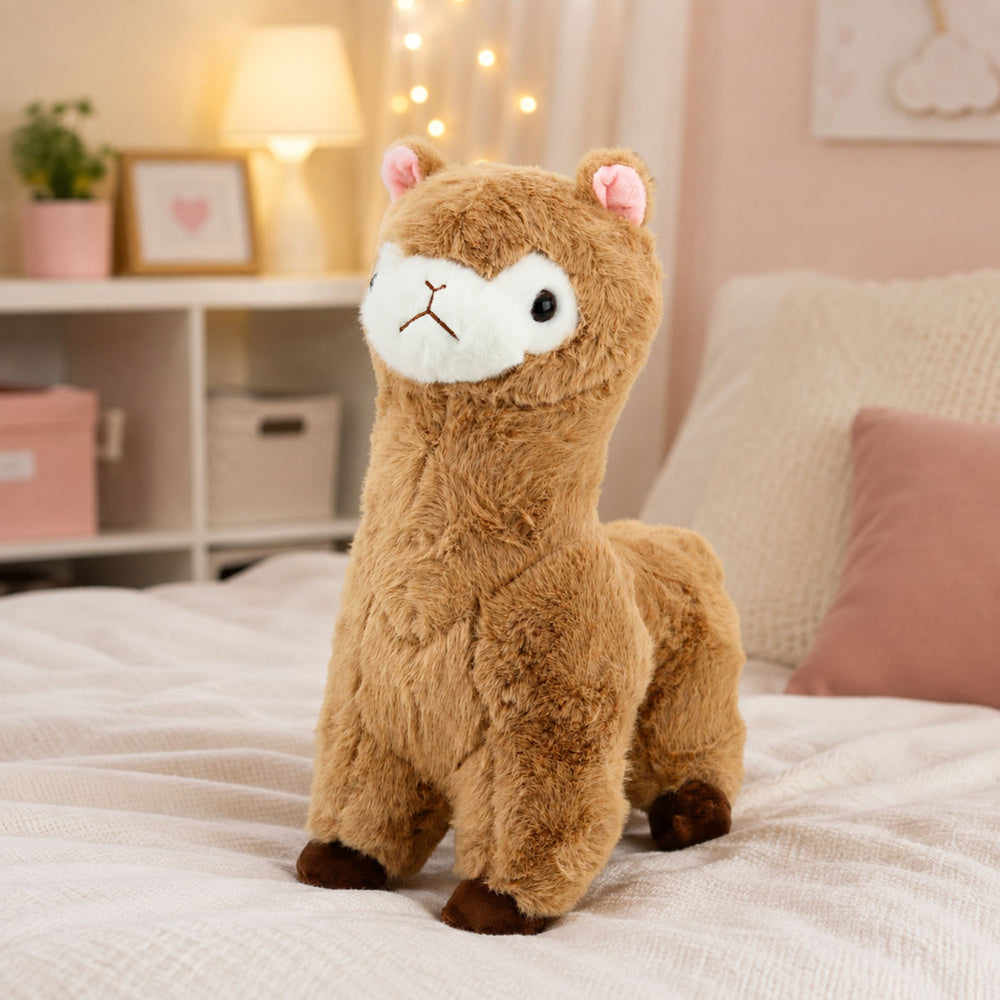 Plush Alpaca Llama Plush Toy Cuddly Toy Soft Fur Beige 38 cm