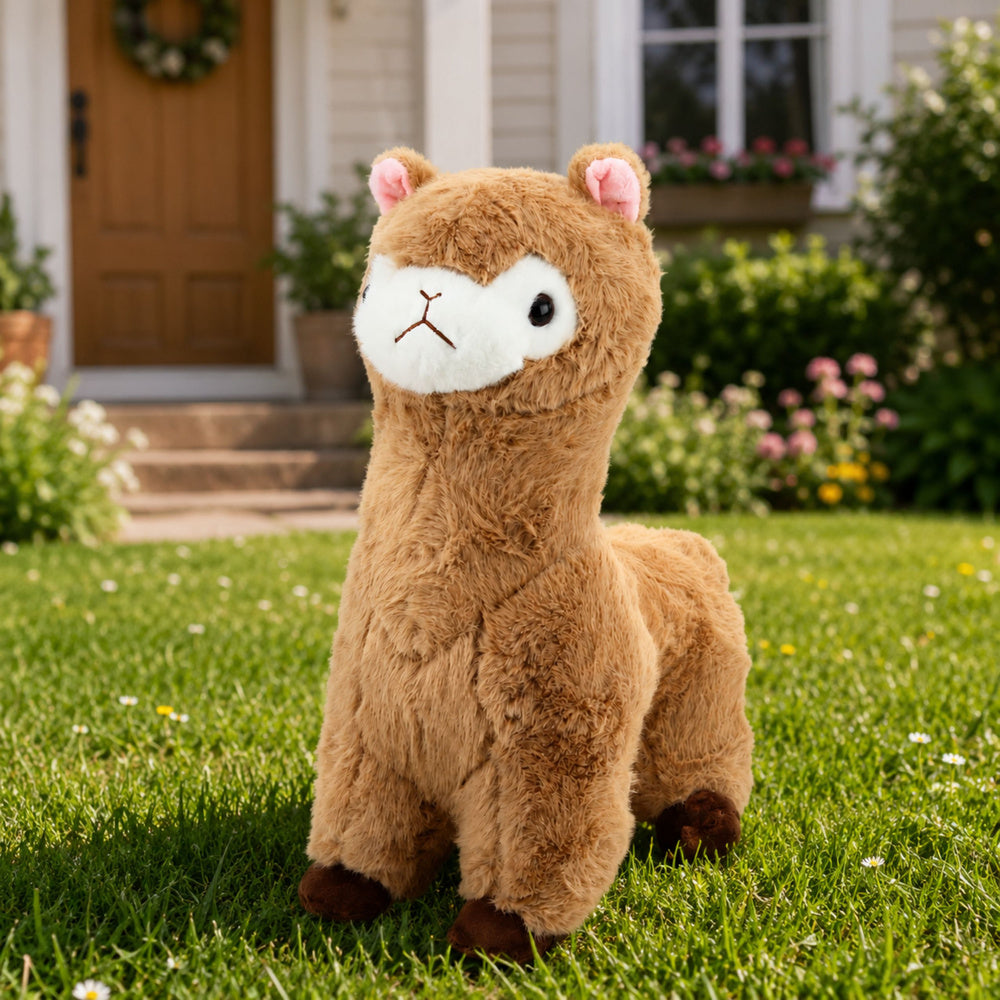 Plush Alpaca Llama Plush Toy Cuddly Toy Soft Fur Beige 38 cm