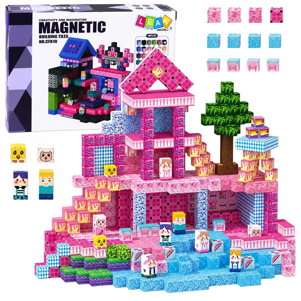 Magnetic Blocks Pixels Cubes Dice Pixel World Pink 100 pcs.
