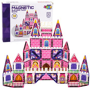 Magnetic Construction Blocks Princess Castle Pink 58 pcs.