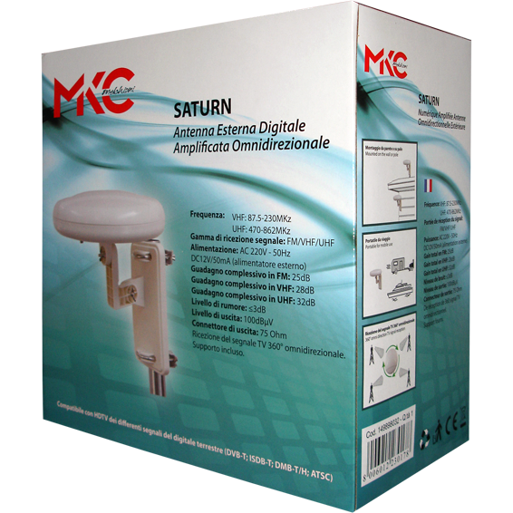 MKC Antena omnidirectional, vanjska, FM/UHF/VHF, 25dB - SATURN